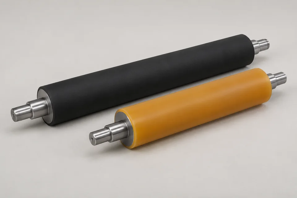 Rouleau / cylindre industriel revêtu caoutchouc ou polyuréthane