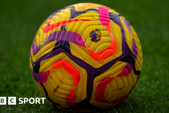 Premier League match ball used in the match between Nottingham Forest and Newcastle United