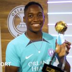 Barbra Banda with the BBC Women's Footballer of the Year award